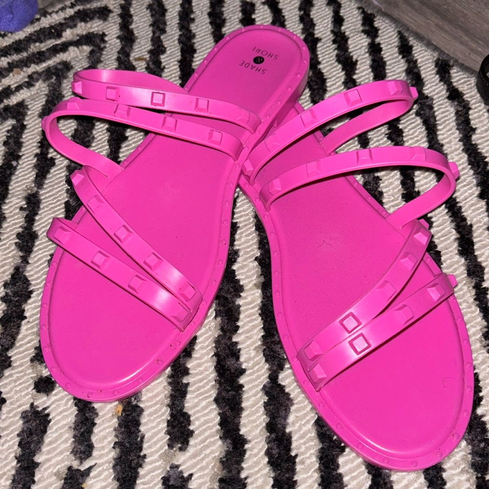 Pink studded sandals